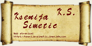 Ksenija Simetić vizit kartica